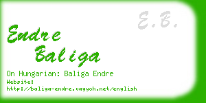 endre baliga business card